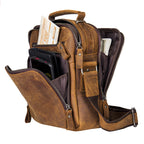 Genuine Leather Shoulder Messenger Bag Vintage Crazy Horse