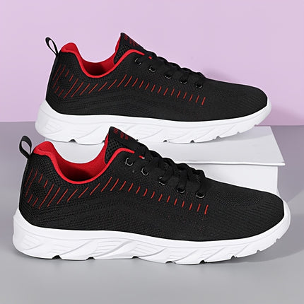 Men's Breathable Lace Up Sneakers For Running And Walking