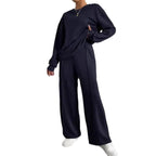 Women's Round Neck Long-sleeved Trousers Temperament Twinset