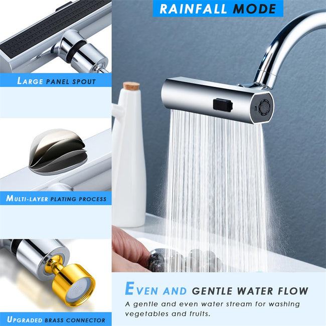 Kitchen Faucet Waterfall Outlet Splash Proof Universal Rotating Bubbler Multifunctional Water Nozzle Extension Kitchen Gadgets Main Image