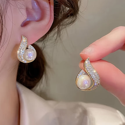 French Style Imitation Pearl Earrings Set 5 Pairs Vintage