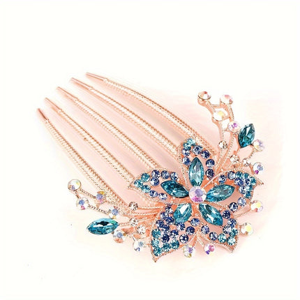 Retro Rhinestone Hair Clips 4pc Set Plastic Shiny Hair Comb