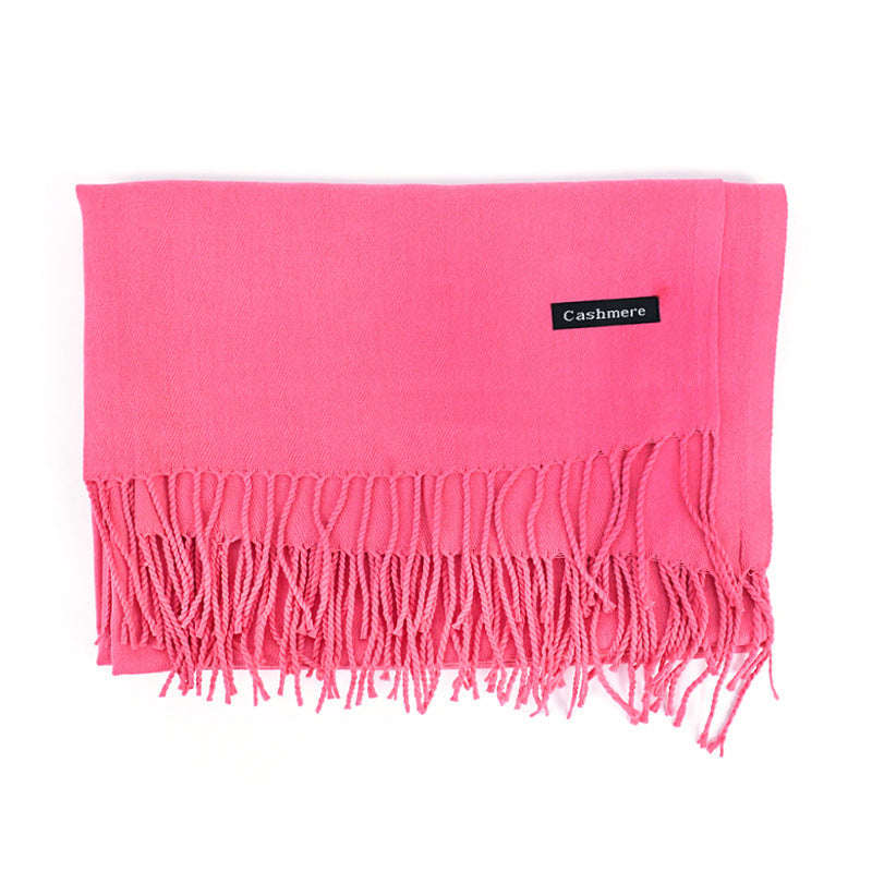 Women's Solid Color Scarf Tassel Scarf