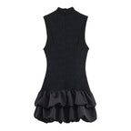 Women's Simple Stitching Lace Short Dress
