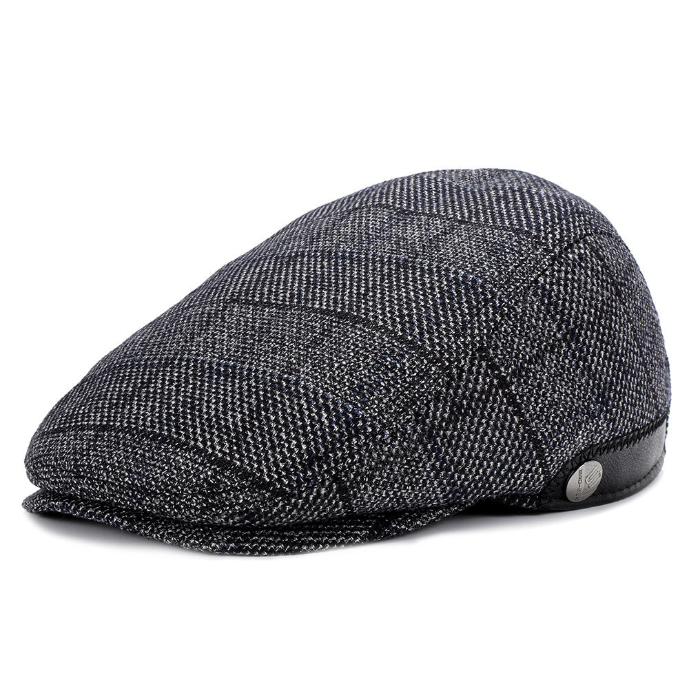 Woolen Beret Herringbone Pattern Adjustable