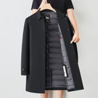 Mid-length Cotton-padded Coat Men's Fleece-lined Windproof Coat