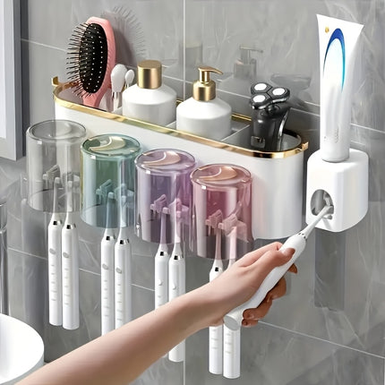 No Drill Toothbrush Holder With Suction Cup 2 3 4 Black
