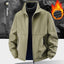 Fleece-lined Casual Jacket Coat Young And Middle-aged Stand Collar Loose Top