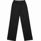 Black Wash Straight Stretch Casual Trousers