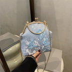 Women's Fabric Embroidered Chain Retro Messenger Bag