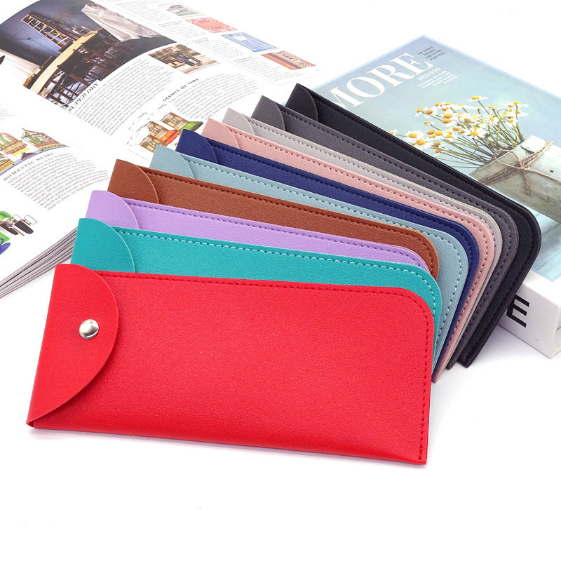 Leather Glasses Bag Thickened Open Holster Snap Button Portable
