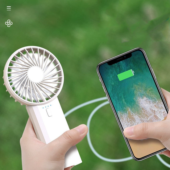 New Multi-function Portable Fan, Student Handheld Fan, Charging Usb Fan, Double Fan Blade Charging Treasure Fan Hover Image