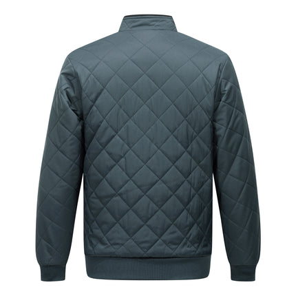 Mens Quilted Fleece Lined Winter Jacket Dark Green Zip Up