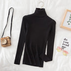 Turtleneck Slimming Sweater Top Pullover