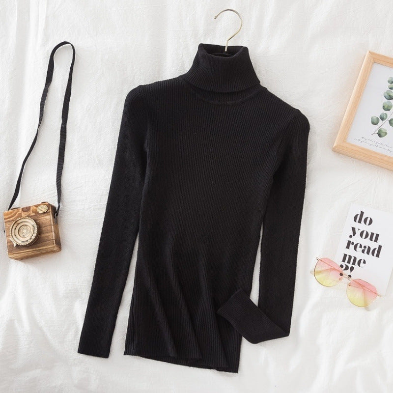 Turtleneck Slimming Sweater Top Pullover