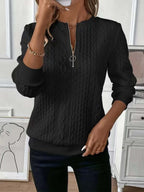 European And American Zipper Sweater Women's Coat Cardigan