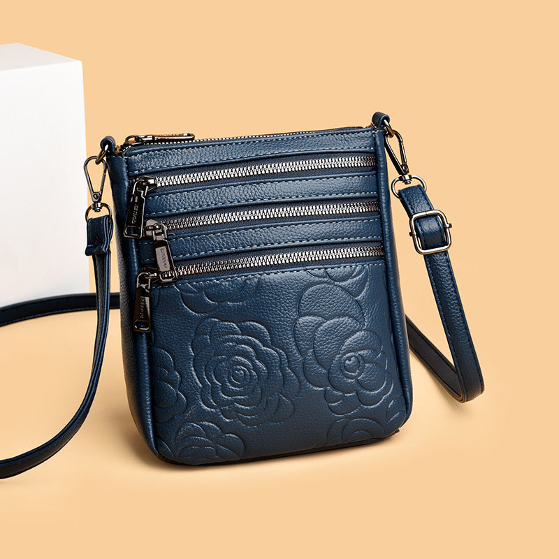 Middle-aged Lady Mother Casual Embossed Shoulder Bag Height