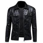 Men's Lapel Biker's Leather Jacket Slim Fit