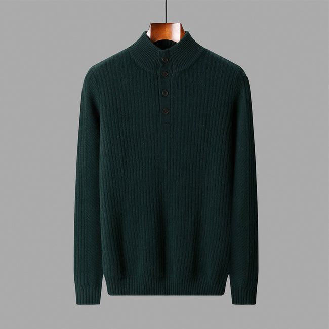 New Half Turtleneck Button Sweater For Men Main Image