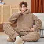 Men's Flannel Can Be Worn Outside Casual Homewear Coral Fleece Suit