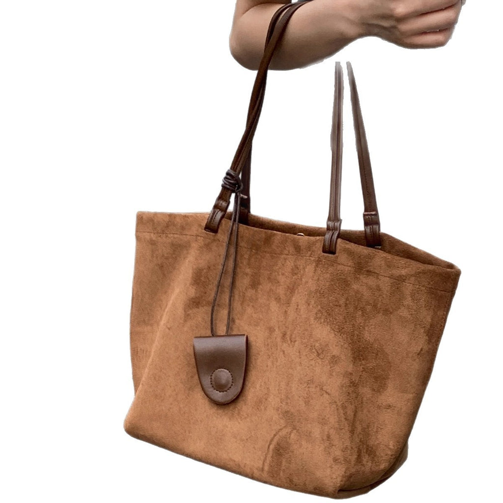 Autumn Winter Retro Suede Large Capacity High-end Shoulder Bag
