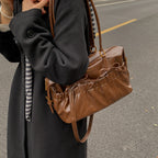 Retro Women's New Fashionable Korean Style Portable Bowling Bag Large Capacity