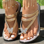 Floral Pattern Flip Flops Comfortable Casual Summer Beach Slippers