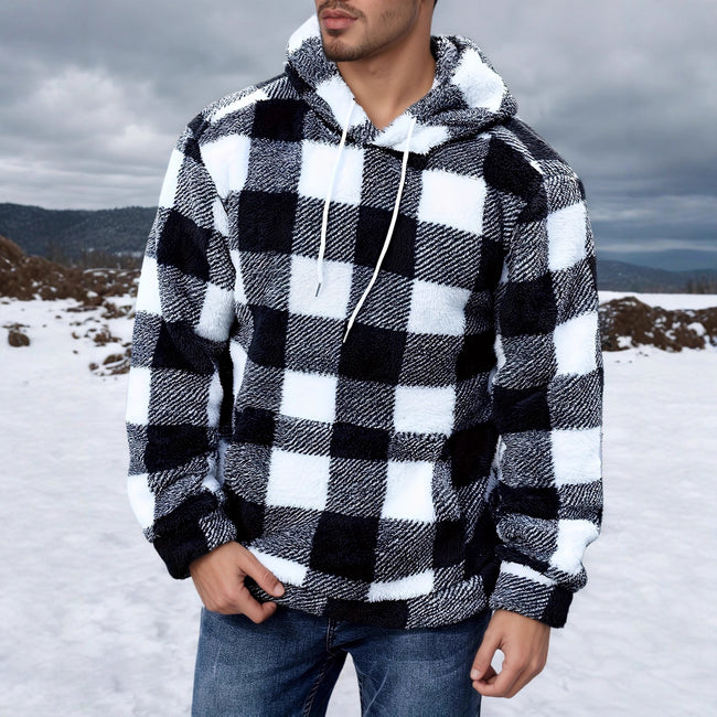 European And American Autumn And Winter Plaid Pattern Imitation Fur Men's Break Hover Image