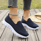 Large Size Mesh Breathable Flat Solid Color Casual Flyknit Pumps