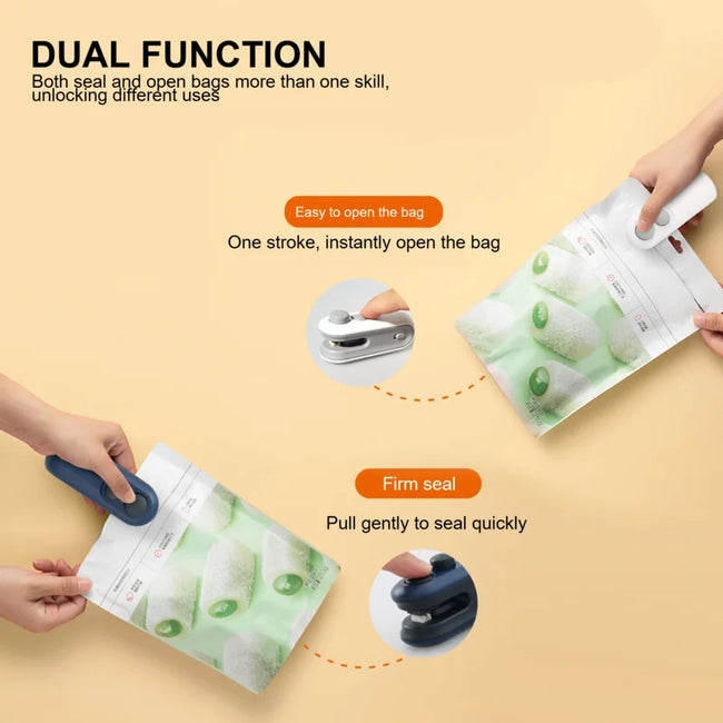 Chip Bag Sea Vacuum Sealing Machine Handheld Heat Vacumn Sealer Portable Heat Sealer USB Rechargeable For Food Storage Clip Bag Kitchen Gadgets Main Image