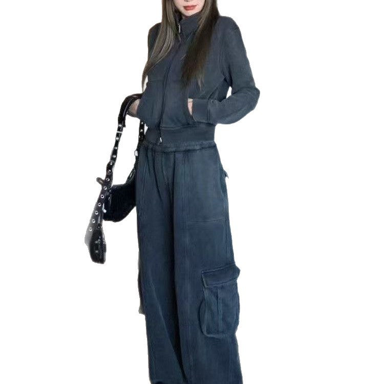 American Retro Sportswear Suit Women's Autumn Loose