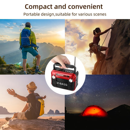 Xbass Portable FM Radio With Flashlight 800mAh Battery