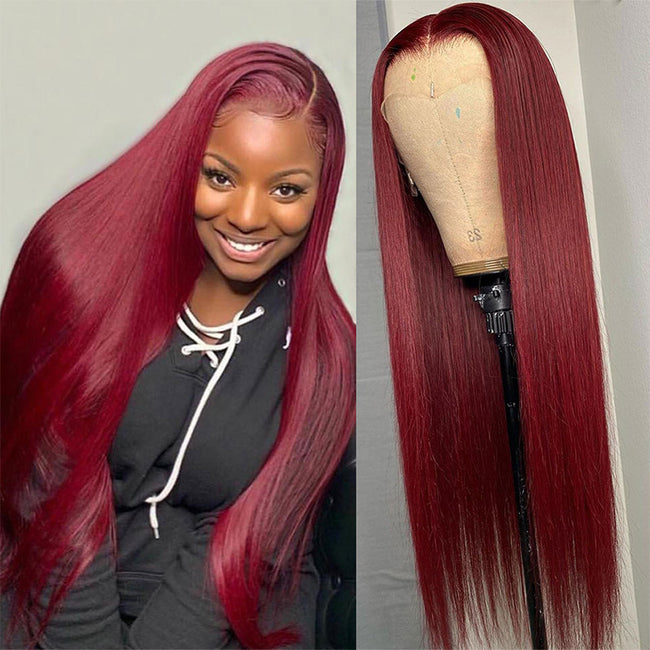 Full Headgear Long Straight Front Lace Wig Smooth Hair Main Image