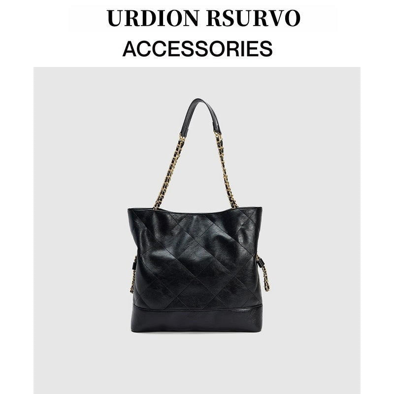 Special Design Large Capacity Black Diamond Chain Shoulder Handbag