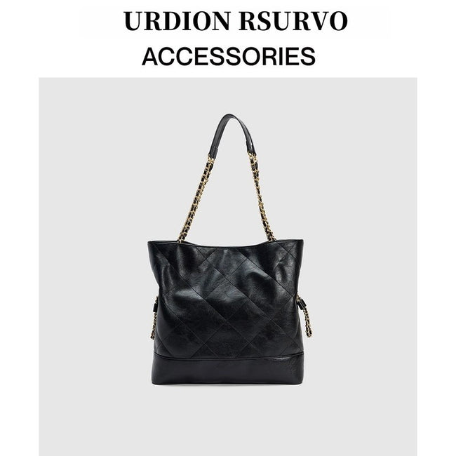 Special Design Large Capacity Black Diamond Chain Shoulder Handbag Main Image