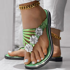 Floral Pattern Flip Flops Comfortable Casual Summer Beach Slippers