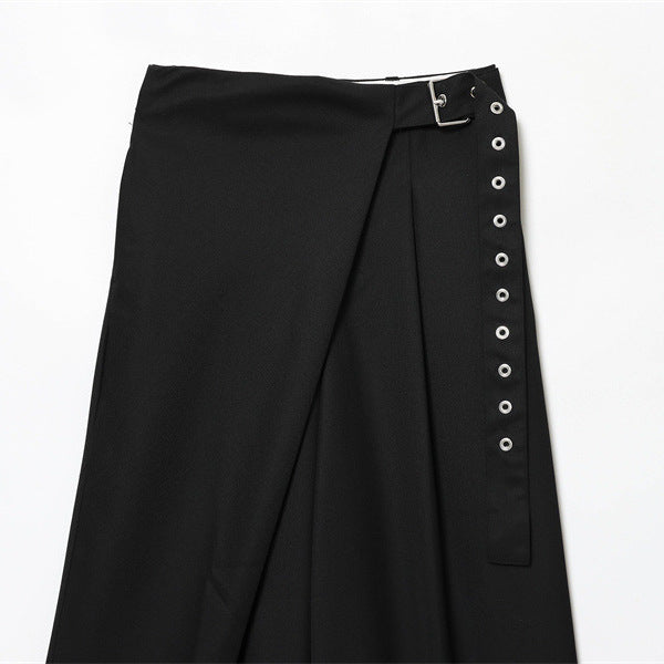 Temperament Women's Clothing Wrap Design Blended Pants