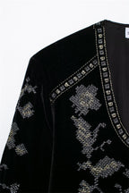 Women's Casual Embroidered Velvet Jacket