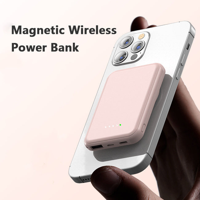 Mini Fast Charging Magnetic Wireless Power Bank 5000 MAh Portable Hover Image