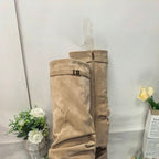 Straight Pleated Metal Buckle Middle Boots Female