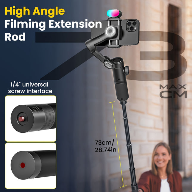 Three Axis Phone Gimbal Handheld Stabilizer With RGB Light