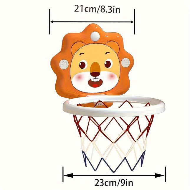 Cartoon Animal Basketball Hoop Set With Mini Balls And Pump