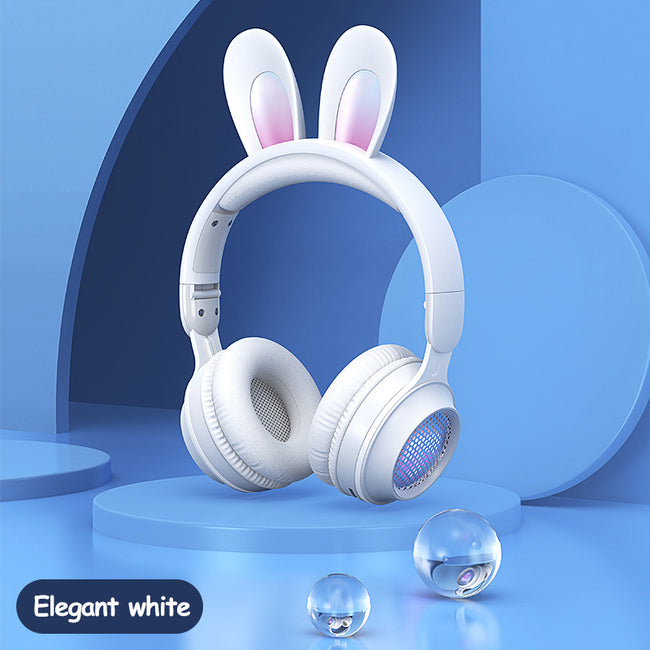 Rabbit Ear Headphones Wireless Luminous Extendable Wheat Headphones Hover Image