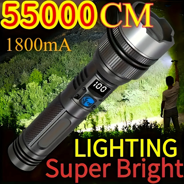 Ultra Bright LED Flashlight USB Type C Rechargeable 18650