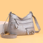 Korean Style Multi-pocket PU Soft Leather Bag