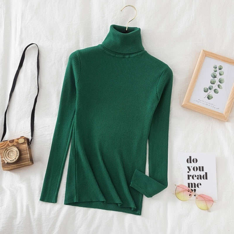 Turtleneck Slimming Sweater Top Pullover