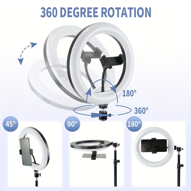 Adjustable Phone Stand With Clamp And Adhesive Pads