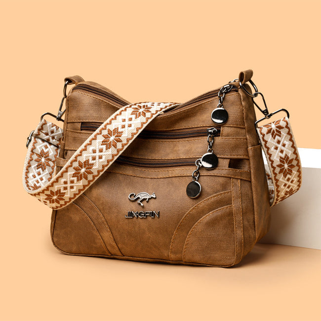 Fashion Women Shoulder Bag Large Capacity Soft Leather Textured Tote Main Image