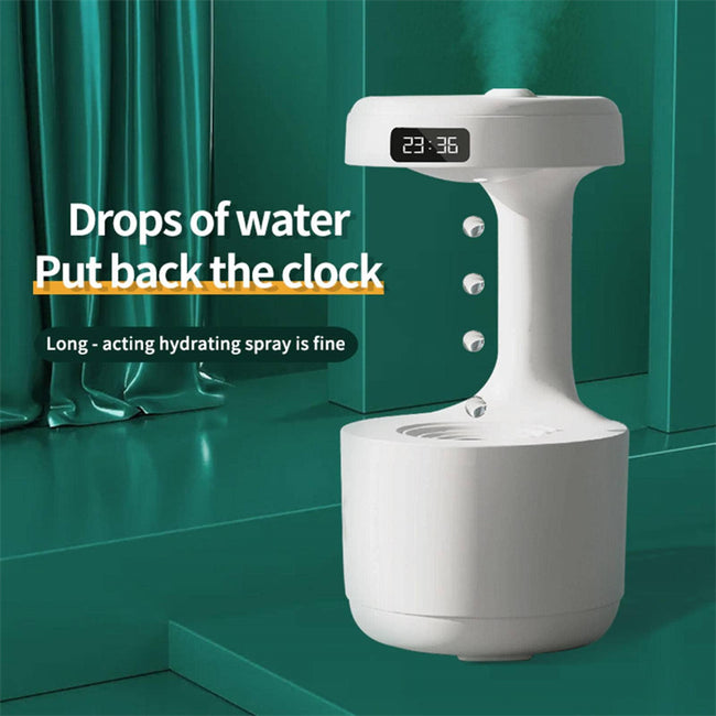Bedroom Anti-Gravity Humidifier With Clock Water Drop Backflow Aroma Diffuser Large Capacity Office Bedroom Mute Heavy Fog Household Sprayer Main Image