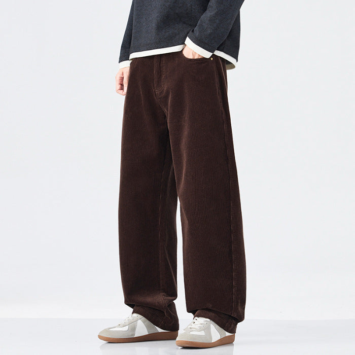 Corduroy Loose Straight Men's Casual Wide-leg Pants